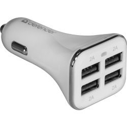 Автозарядка 4xUSB 40W (4xUSB-A) 8A UCA-05 біла Defender
