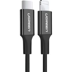 Кабель USB 2.0 Type-C M-Lightning M, 2 м, 3A, Nickel Plating ABS Shell Чорний, US171 UGREEN