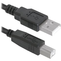 Кабель USB 2.0 AM-BM, 1.8 м, чорний, USB04-06 Defender