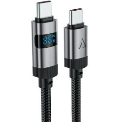 Кабель USB 2.0 Type-C M-M, 1.2 м 60W digital display Black, C15-03 Acefast