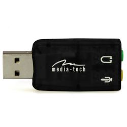 Звукова карта USB AUX jack, 2*TRS (Mic + Ear) Virtual 5.1 Channel, Media-Tech