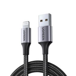 Кабель USB 2.0 AM-Lightning M, 1 м, 2.4A, Чорний, US199 UGREEN