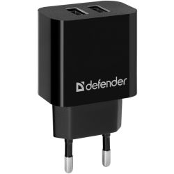 Зарядний пристрій 2xUSB 12W 2.1A UPC-21 +кабель microUSB, чорний Defender