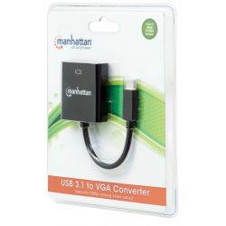 Перехідник USB 3.1 Type-C --> VGA (F), Manhattan чорний