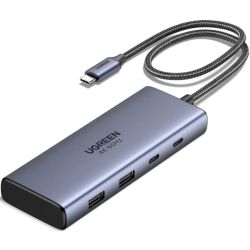 Док-станція USB3.2 Type-C -> HDMIx2 4K60Гц/2xUSB-A 3.2/2xUSB-C 3.2 10Гбіт/с/ PD 100Вт,сірий CM498