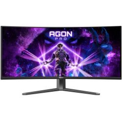 TFT 34" AOC AG346UCD, QD-OLED, UWQHD, 175Гц, 0,03мс, вигнутий, HDMIx2, DP, USB-hub, HAS, чорно-сірий