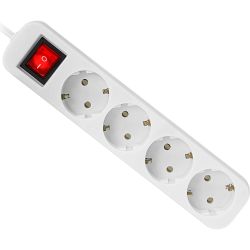 Power filtr 1.8м Defender S418, 4 розетки, з вимикачем, заземленням
