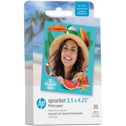Фотопапір HP Sprocket Zink 3.5"x4.25" Глянцевий, самоклеючий, 20 листів