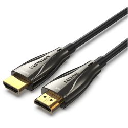Кабель HDMI M - M, 50.0 м, V2.0, Optical 4K 60Гц 18Gbps Dolby 7.1 PVC Black Zinc Alloy Vention