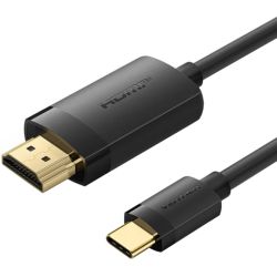 Кабель USB 2.0 Type-C M - HDMI M, 2.0m  4K 60 Гц PVC Black Vention