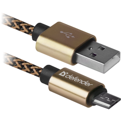 Кабель USB 2.0 AM-micro BM, 1.0 м, золотистий, 08-03T PRO Defender