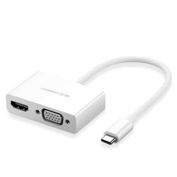 Перехідник USB 3.1 Type C --> HDMI + VGA MM123 UGREEN Білий