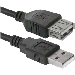 Кабель продовжувач USB 2.0 AM-AF, 1.8 м чорний USB02-06 Defender