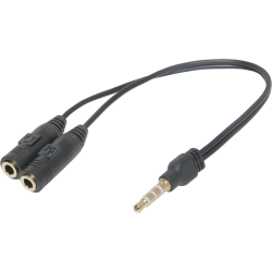 Перехідник Audio Jack TRRS M -> 2xF (Audio+MIC) Headset Jack Defender