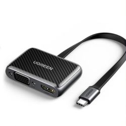 Перехідник USB 2.0 Type-C --> HDMI+VGA (HDMI 1.4b) CM303 Ugreen чорний