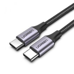 Кабель USB 2.0 Type-C M-M, 2 м, 60W Чорний, Round Cable Nickel Plating Aluminum Shell US261 UGREEN