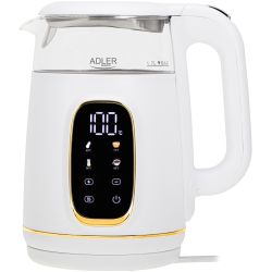 Електрочайник Adler AD 1305 white gold 1850-2200Вт/ 1.7л/ скло/ встановлення температури/