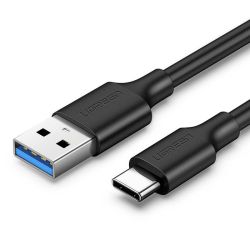 Кабель USB 3.0 AM-Type-C M, 2 м, 60W Nickel Plating Aluminum Braid Чорний, US184 UGREEN