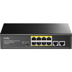 Комутатор Cudy FS1010PG, 8 портовий 10/100M PoE+ Switch with 2 Gigabit Uplink Ports 120W