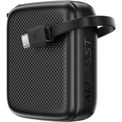 УМБ Acefast 10000mAh 20W PD,QC3.0 USB-C In/Out with build Type-C cable, M15 Black