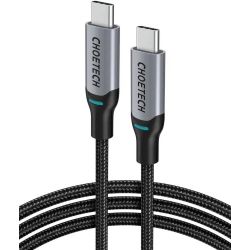Кабель USB 2.0 Type-C M-M, 1.8 м, 100W, обплетення, PD, чорний Choetech
